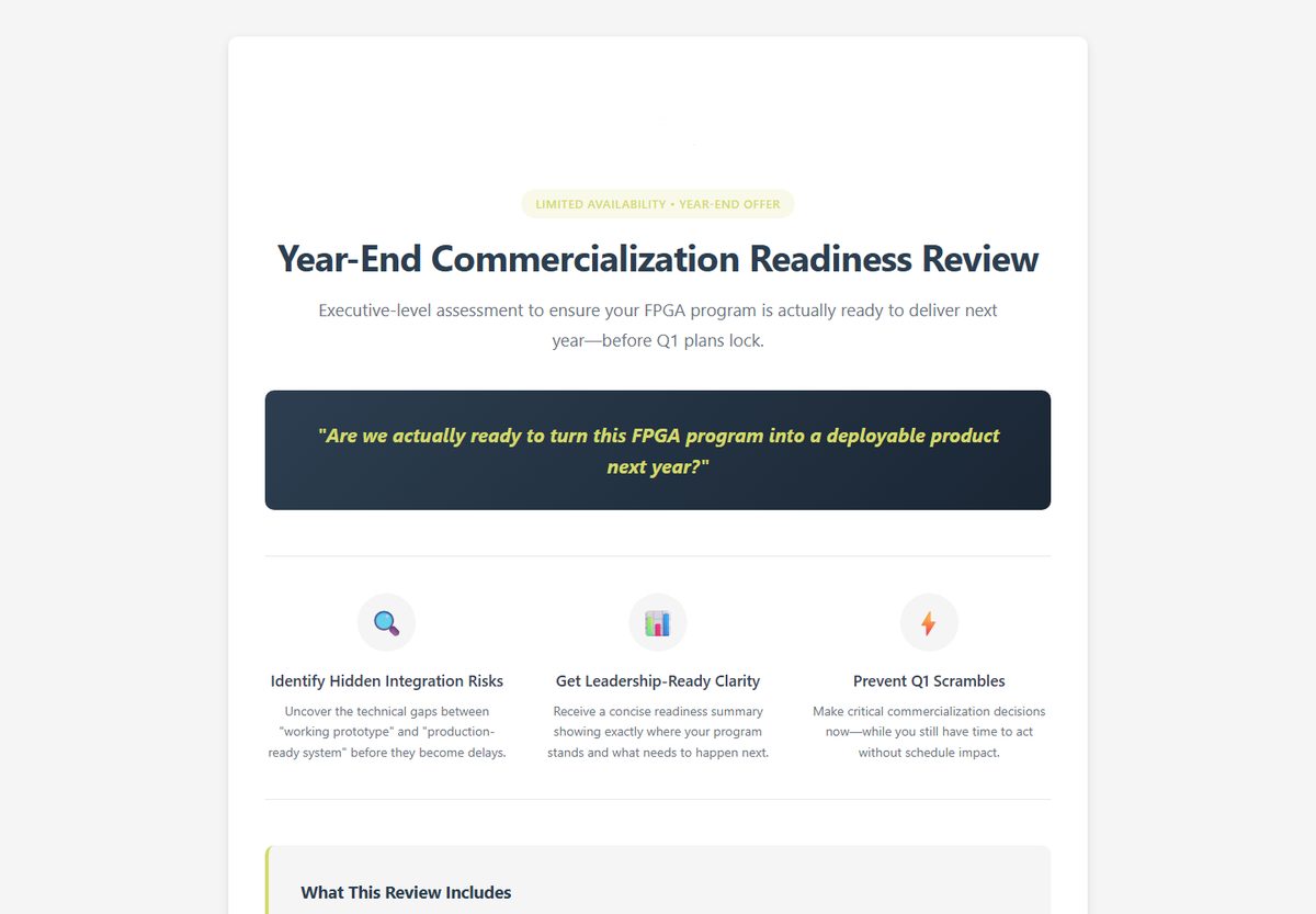 Xlera Year-End Commercialization Readiness Review page in the navy and lime brand system.